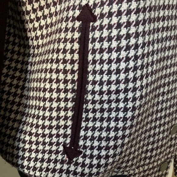 🥀ZARA MAROON CHECKED BOMBER JACKET Size XS - Picture 7 of 14